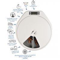 Automatische Eetkom met Timer - 5 maaltijden wit/grijs 4