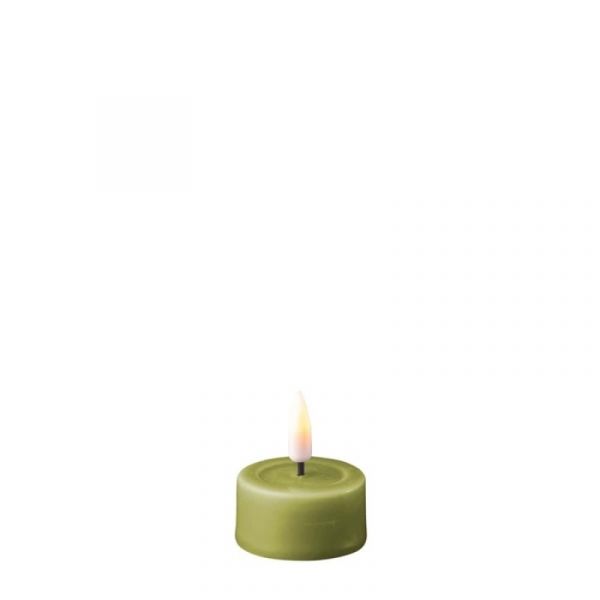 DeluxeHomeart Olive Green LED Tealight Candle D: 4,1 * 4,5 cm (2 pcs.)