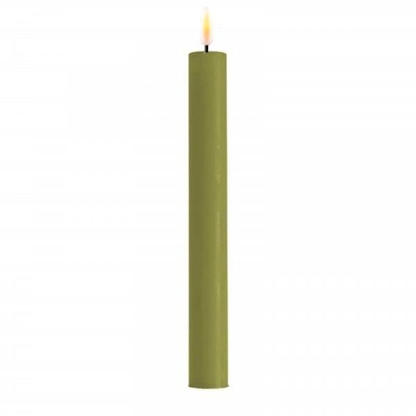 DeluxeHomeart Olive Green LED Dinner Candle D: 2,2 * 24 cm (2 pcs.)