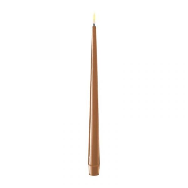 DeluxeHomeart Caramel LED Shiny Dinner Candle D: 2,2 * 28 cm (2 pcs.)