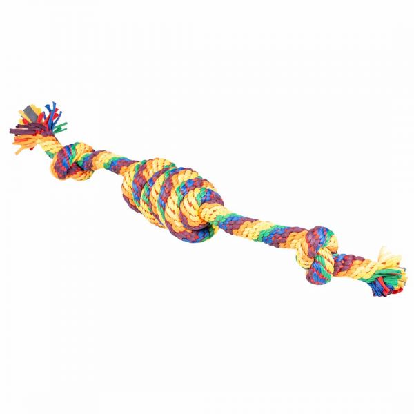 Sweater touw gevlochten en 2 knopen meerkleurig